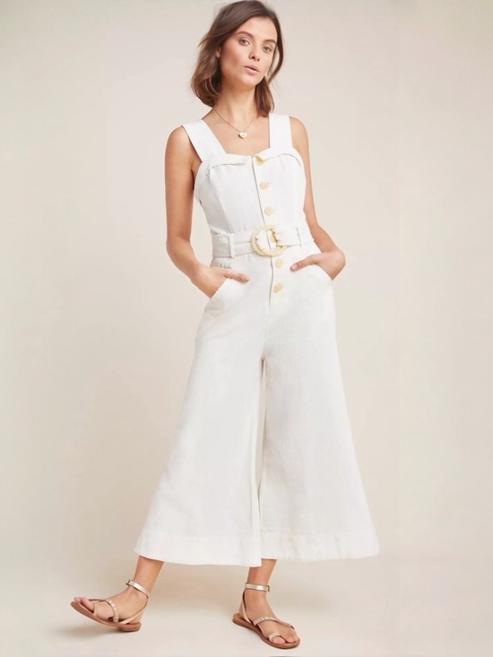 Anthropologie Pants - ANTHROPOLOGIE • Cape Code Jumpsuit in Ivory